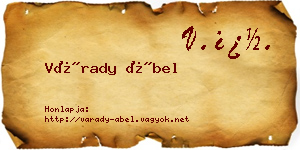 Várady Ábel névjegykártya