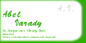 abel varady business card